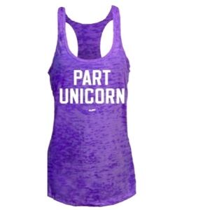 Ground to Overhead racer back burnout tank top. Part Unicorn.
